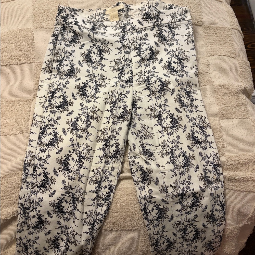 H&M Black and Brown Floral Pants